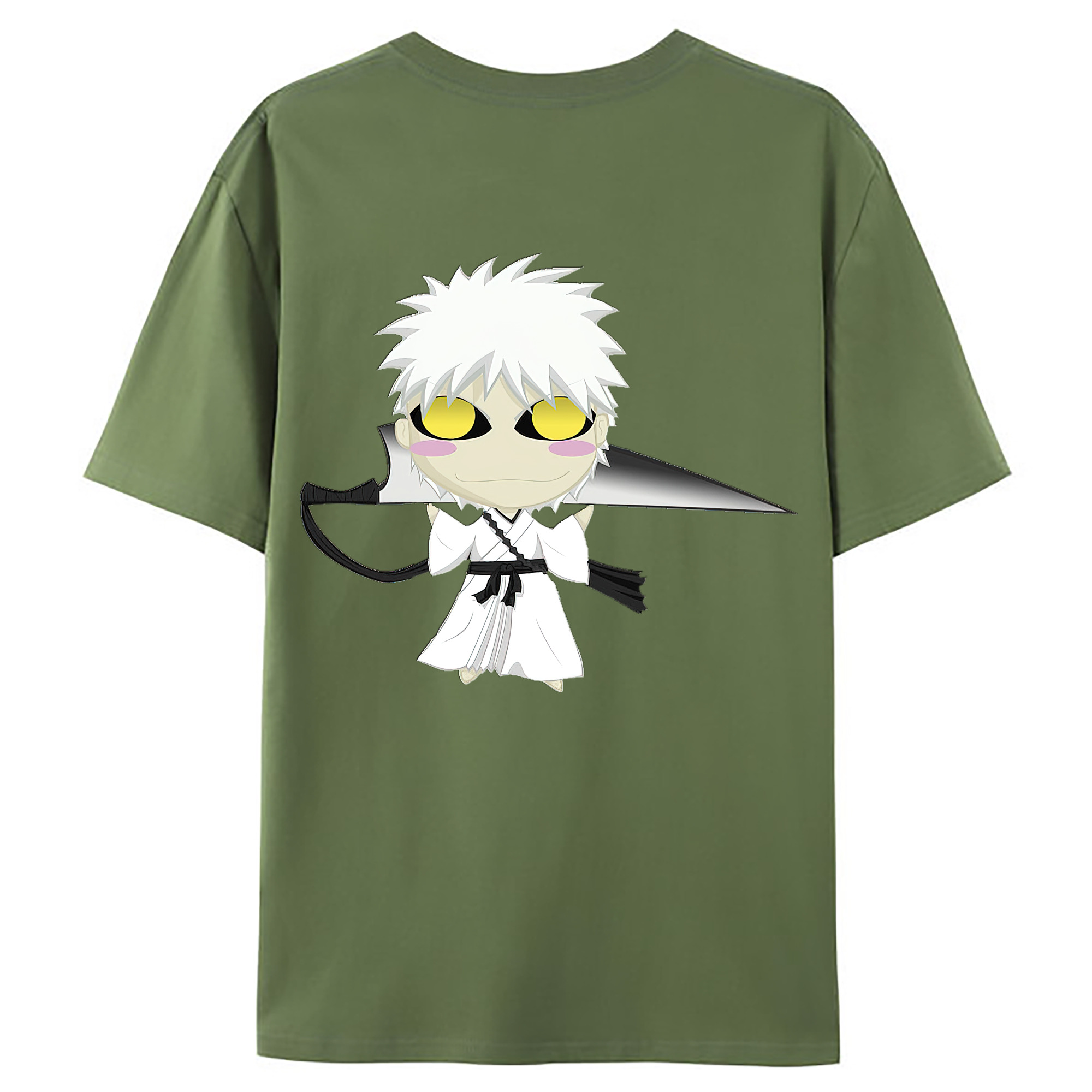 （画像用） ブリーチ 黒崎一護（くろさき いちご）BLEACH Kurosaki Ichigo 綿100％ メンズ半袖Tシャツ（バックプリント） 通気性